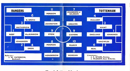 Glasgow Rangers v Tottenham 1969 – Friendly Match Ibrox