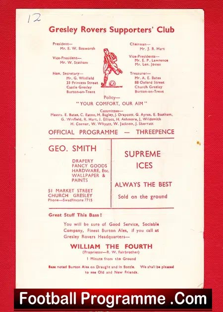Gresley Rovers v Shirebrook 1952