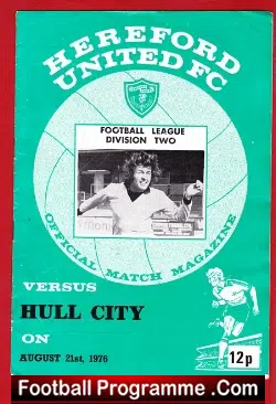 Hereford United v Hull City 1976 - football programme