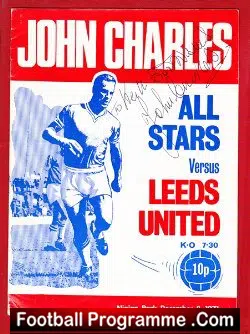 John Charles Testimonial Benefit Match Leeds United 1971 SIGNED - football programme