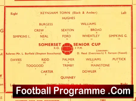 Keynsham Town v Frome Town 1950s – Senior Cup