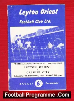 Leyton Orient v Cardiff City 1964 - football programme