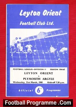 Leyton Orient v Plymouth Argyle 1965