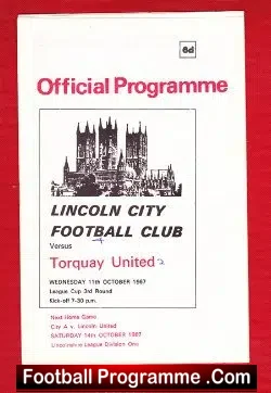 Lincoln City v Torquay United 1967 – Official Football Programme