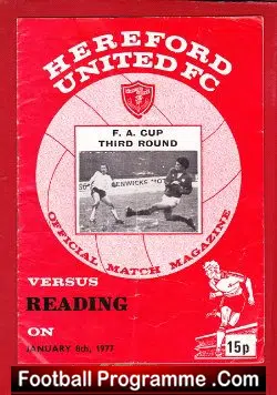 Newport County v Reading 1977 - football programme