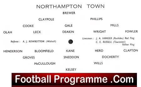 Northampton Town v Arsenal 1960 – Opening Floodlights – SIGNED