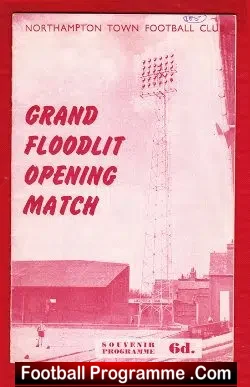Northampton Town v Arsenal 1960 – Opening Floodlights – SIGNED