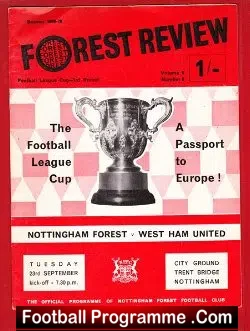 Nottingham Forest v West Ham United 1969 – League Cup