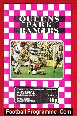 Queens Park Rangers v Arsenal 1976 - football programme