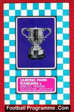 Queens Park Rangers v Bristol Rovers 1971 - League Cup - football programme