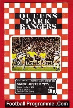 Queens Park Rangers v Manchester City 1976 - football programme