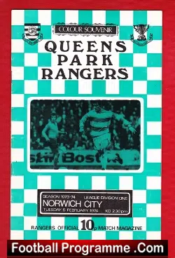 Queens Park Rangers v Norwich City 1974
