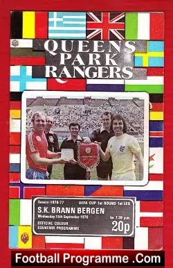 Queens Park Rangers v SK Brann Bergen 1976 - UEFA Cup - football programme