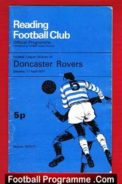 Reading v Doncaster Rovers 1971 - football programme