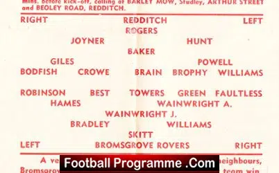 Redditch United v Bromsgrove Rovers 1940s ?