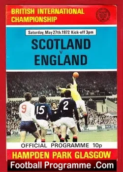 Scotland v England 1972 – Hampden Park – Glasgow