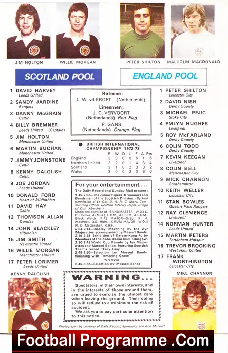 Scotland v England 1974 – Hampden Park – Glasgow