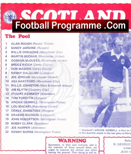 Scotland v England 1978 – Hampden Park – Glasgow