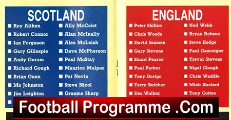 Scotland v England 1989 – Hampden Park – Glasgow
