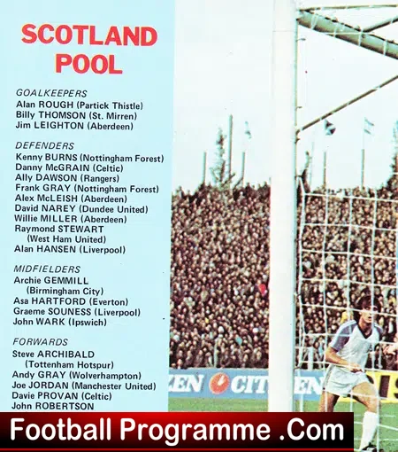 Scotland v Israel 1981 – Hampden Park – Glasgow