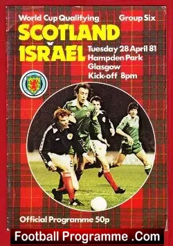 Scotland v Israel 1981 – Hampden Park – Glasgow