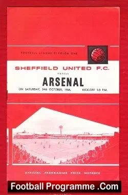 Sheffield United v Arsenal 1964 - football programme