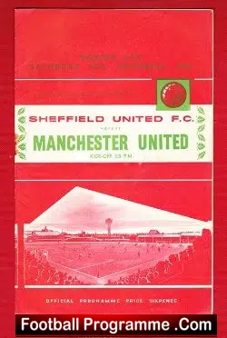 Sheffield United v Manchester United 1964 - football programme