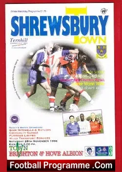 Shrewsbury Town v Brighton 1998 - football programme