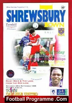 Shrewsbury Town v Carlisle United 1998 - football programme