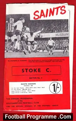 Southampton v Stoke City 1968 - football programme