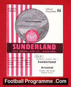 Sunderland v Arsenal 1965 - football programme