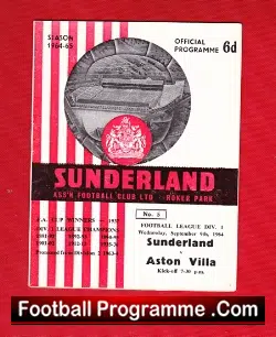 Sunderland v Aston Villa 1964