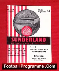Sunderland v Chelsea 1964 - football programme