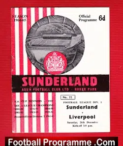 Sunderland v Liverpool 1964 - football programme