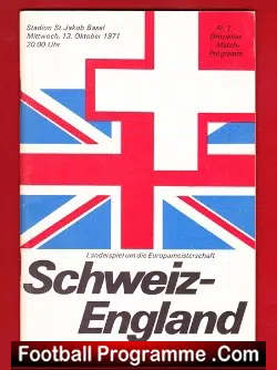 Switzerland v England 1971