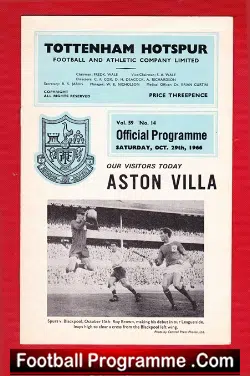 Tottenham Hotspur v Aston Villa 1966