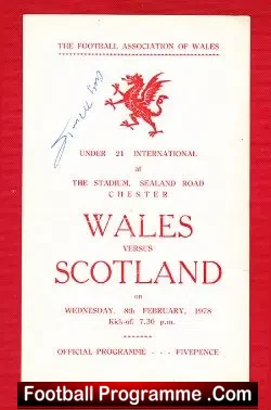 Wales v Scotland 1978 – Under 21 International Multi Autographs