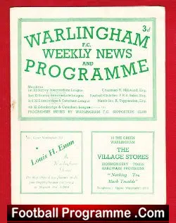 Warlingham v Beddington 1950 – Reserves + Holland Rovers