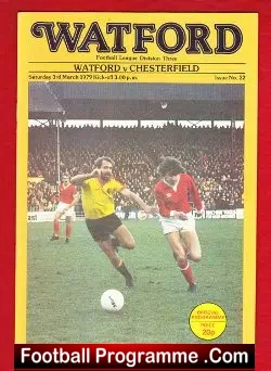 Watford v Chesterfield 1979 - football programme