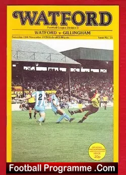 Watford v Gillingham 1978 - football programme