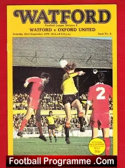 Watford v Oxford United 1978 - football programme