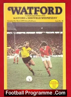 Watford v Sheffield Wednesday 1979 - football programme