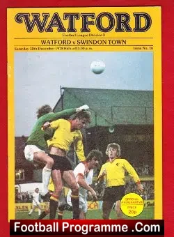 Watford v Swindon Town 1978 - football programme