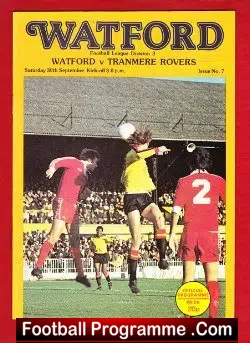 Watford v Tranmere Rovers 1978