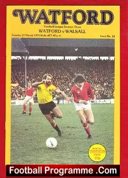 Watford v Walsall 1979 - football programme