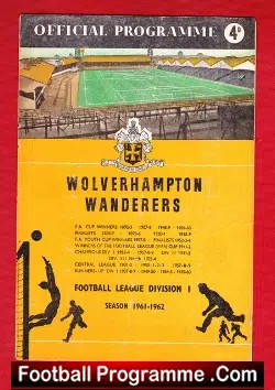 Wolves Wolverhampton v Manchester City 1961 - football programme