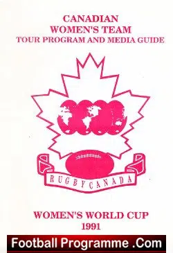 Womens Rugby World Cup Canada Tour 1991 - Ladies Rugby - rugby programme