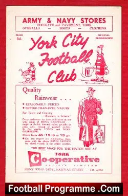 York City v Bradford Park Avenue 1957 - football programme