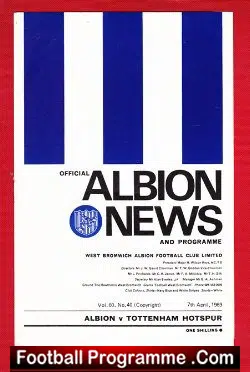 West Bromwich Albion v Tottenham 1969