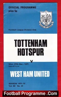 Tottenham Hotspur v West Ham United 1971